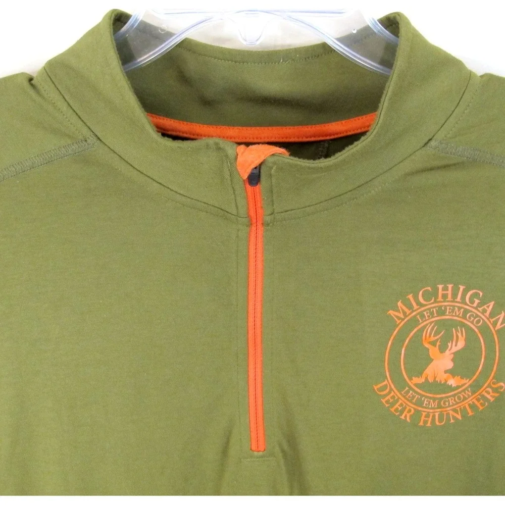 Cabela's Dri Release 1/4 Zip‎ Olive Green Long Sleeve Pullover Men's XL